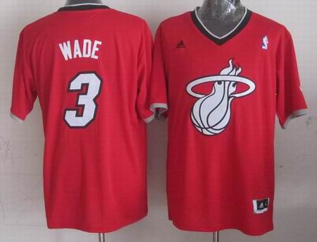 2013 New Adidas Miami Heat #3 Dwyane Wade Red NBA Christmas Jerseys